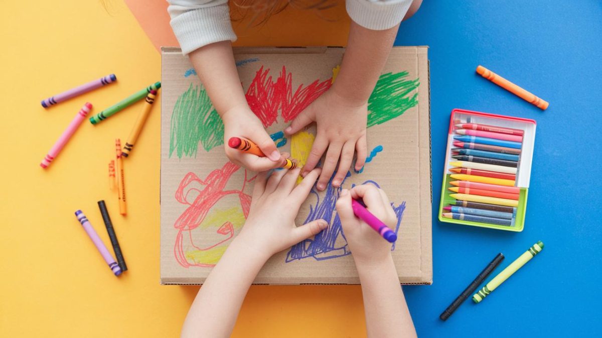 Fini les livres de coloriage coûteux : optez pour une boîte en carton pour vos enfants