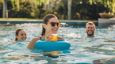 un truc de génie pour les amateurs de piscine qui veulent rester au frais tout en buvant