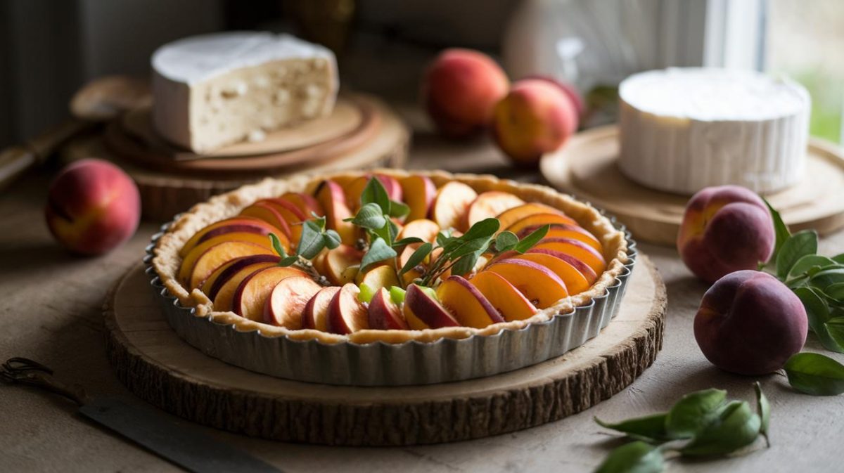 Une tarte salée au chèvre et nectarines à faire chez vous, facile et économique